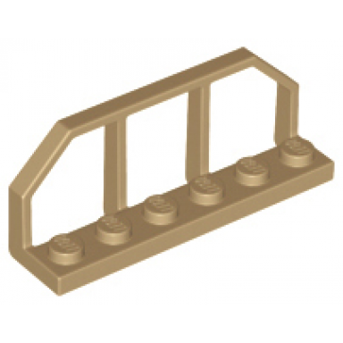 dark tan plate modified 1 x 6 with train wagon end fence