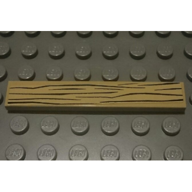 dark tan tile 1 x 6 with wood grain pattern sticker - sets 60003 60009