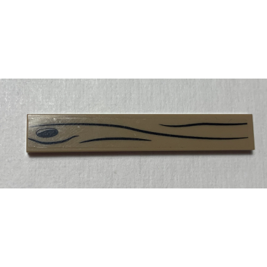 dark tan tile 1 x 6 with wood grain pattern sticker - set 70812