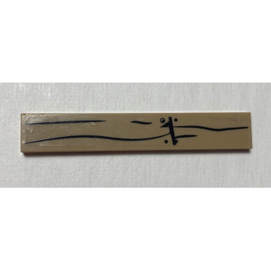 dark tan tile 1 x 6 with wood grain and nails pattern sticker - set 70812