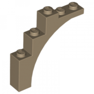 dark tan arch 1 x 5 x 4 - irregular bow reinforced underside