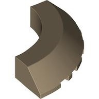 dark tan brick round corner 5 x 5 with slope 45 edge without studs