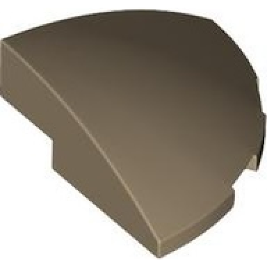 dark tan slope curved 3 x 3 corner round