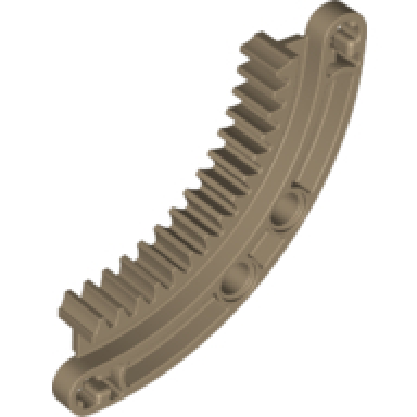 dark tan technic gear rack 6 x 6 curved