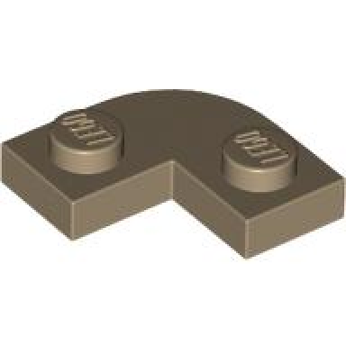 dark tan plate round corner 2 x 2 with 1 x 1 cutout