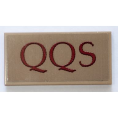 dark tan tile 2 x 4 with dark red qqs on dark tan background pattern sticker - set 75978