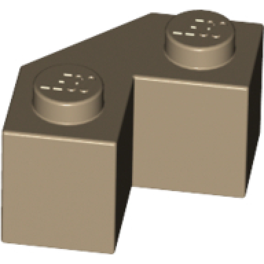 dark tan brick modified facet 2 x 2