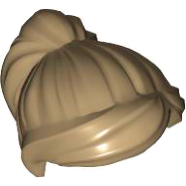 dark tan minifigure hair female ponytail and swept sideways fringe