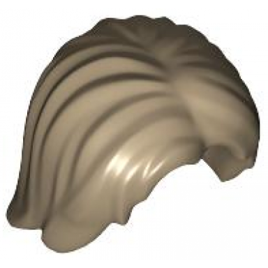 dark tan minifigure hair mid-length tousled with center part