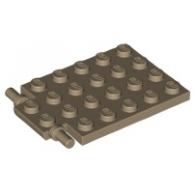 dark tan plate modified 4 x 6 with trap door hinge long pins