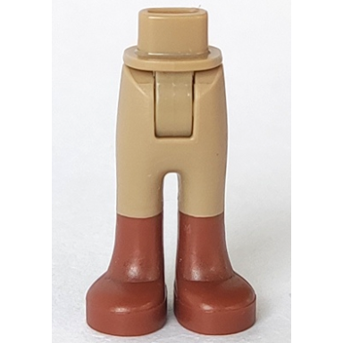 dark tan mini doll hips and trousers with back pockets with reddish brown boots pattern - thick hinge