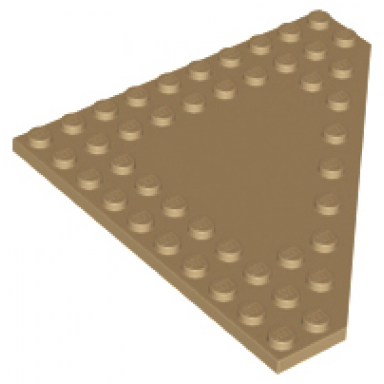 dark tan wedge plate 10 x 10 cut corner with no studs in center