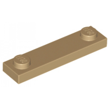 dark tan plate modified 1 x 4 with 2 studs without groove