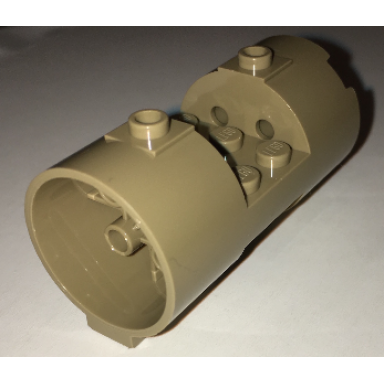 dark tan cylinder 3 x 6 x 2 2 3 horizontal - square connections between interior studs