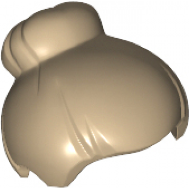 dark tan minifigure hair top knot bun