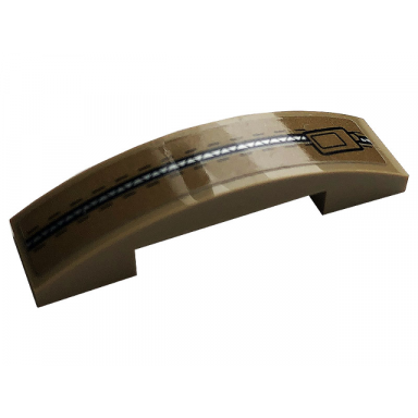 dark tan slope curved 4 x 1 x 2 3 double with zipper pattern sticker - set 42083