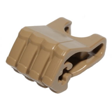 dark tan hero factory fist with axle hole - 4 fingers