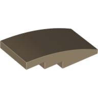dark tan slope curved 4 x 2