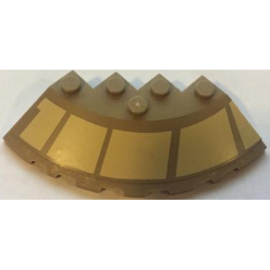dark tan brick round corner 6 x 6 with slope 33 edge facet cutout with tan starhopper markings pattern model left side sticker - set 75024