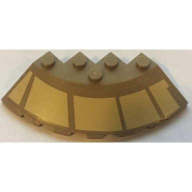 dark tan brick round corner 6 x 6 with slope 33 edge facet cutout with tan starhopper markings pattern model right side sticker - set 75024