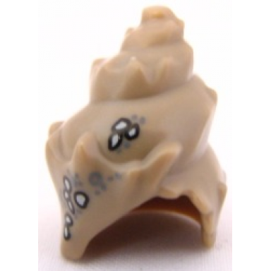 dark tan minifigure headgear head top conch shell with marine growth pattern