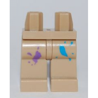 dark tan hips and legs with paint spots multicolor pattern