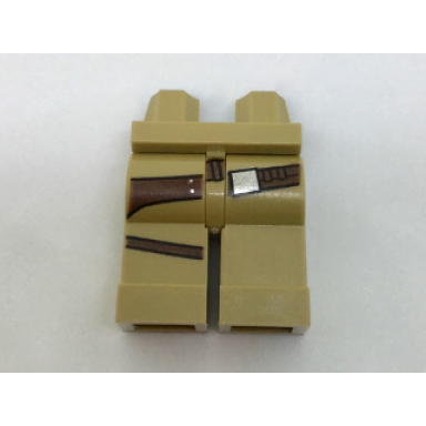 dark tan hips and legs with reddish brown low belt with silver buckle pattern