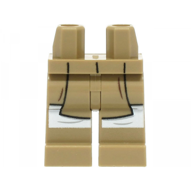 dark tan hips and legs with sw jedi robe with 2 dark brown wrinkles and white leggings pattern