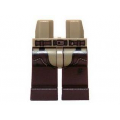dark tan hips and dark brown legs with dark brown belt and chaps pattern
