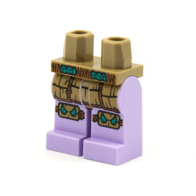 dark tan hips and lavender legs with dark orange ropes dark tan armor dark turquoise spikes on knee pads pattern