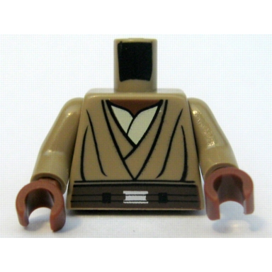 dark tan torso sw layered shirt brown belt pattern mace windu clone wars dark tan arms reddish brown hands
