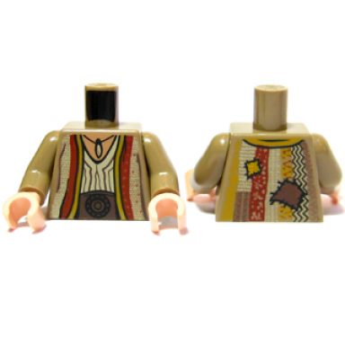 dark tan torso arabian robe with pendant and patches pattern dark tan arms light nougat hands