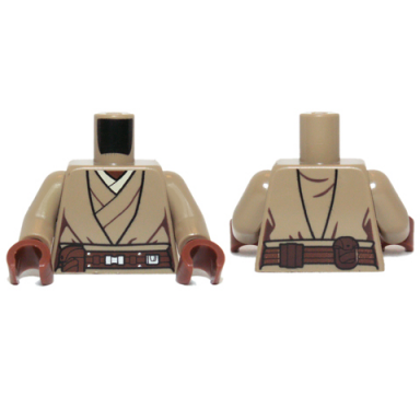 dark tan torso sw jedi robe belt and tan undershirt pattern sw stass allie dark tan arms reddish brown hands
