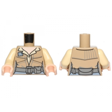 dark tan torso female shirt and jacket with dark bluish gray belt pattern sw leia endor tan arms light nougat hands