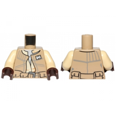 dark tan torso sw rebel vest over tan shirt and belt with pockets pattern tan arms dark brown hands