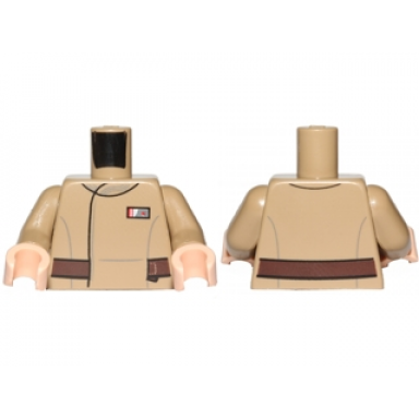 dark tan torso sw jacket with resistance army lieutenant rank badge and reddish brown belt pattern dark tan arms light nougat hands