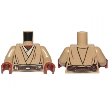 dark tan torso sw layered shirt dark brown belt pattern mace windu dark tan arms reddish brown hands