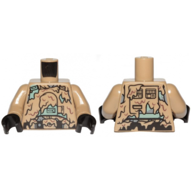 dark tan torso sw armor sand green with dirt stains pattern han solo mudtrooper dark tan arms black hands