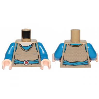 dark tan torso sw dark tan shirt blue belt with red buckle pattern padme blue arms light nougat hands