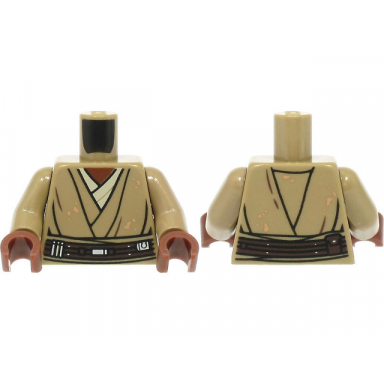 dark tan torso sw layered shirt dark brown belt and nougat spots pattern mace windu dark tan arms reddish brown hands