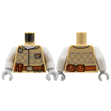 dark tan torso coat silver badge with red and blue trim dark bluish gray mesh reddish brown belt pattern white arms light bluish gray hands