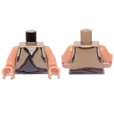 dark tan torso sw gungan dark bluish gray light brown shirts front and back pattern nougat arms nougat hands