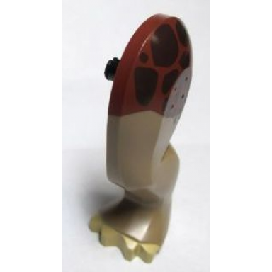 dark tan dinosaur leg large rear triceratops stegosaurus with pin tan claws and reddish brown and dark brown pattern - left