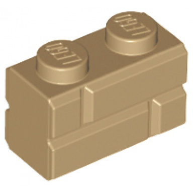 dark tan brick modified 1 x 2 with masonry profile