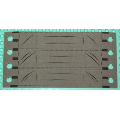 dark tan cloth vehicle roof with sectioned panels pattern 4 holes each side