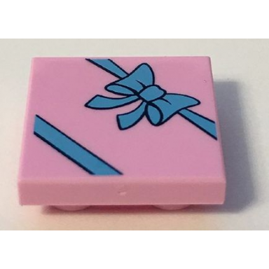 tile modified 2 x 2 inverted with gift wrap medium blue bow pattern