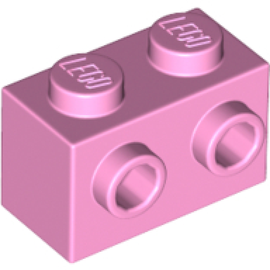 bright pink brick modified 1 x 2 with studs on 1 side