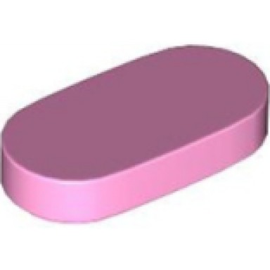 bright pink tile round 1 x 2 oval