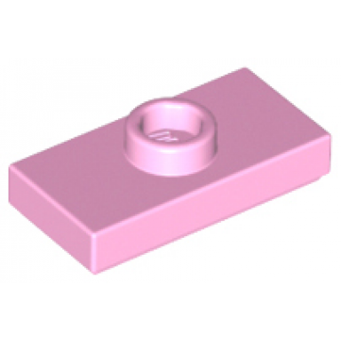 bright pink plate modified 1 x 2 with 1 stud with groove and bottom stud holder jumper