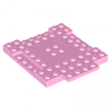 bright pink brick modified 8 x 8 x 2 3 with 1 x 4 indentations and 1 x 4 plate